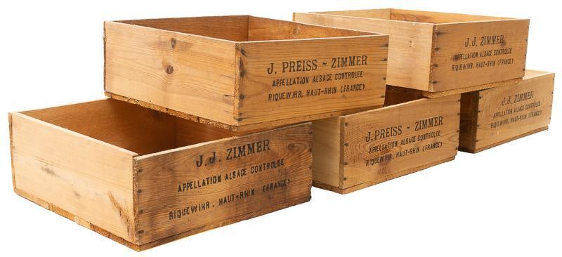 Lot of 5 Vintage French Wooden Crates (1 of 4)