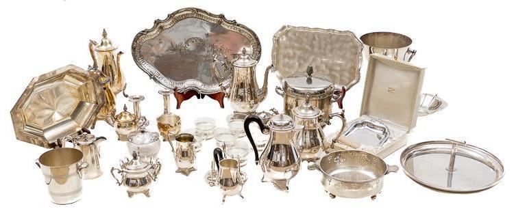 Lot of Approx. 25 Vintage Silverplate Serving Pieces (1 of 2)