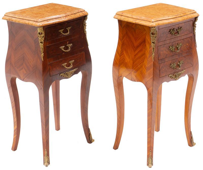 Pair of French Louis XV Marble Top Night Stands (1 of 4)