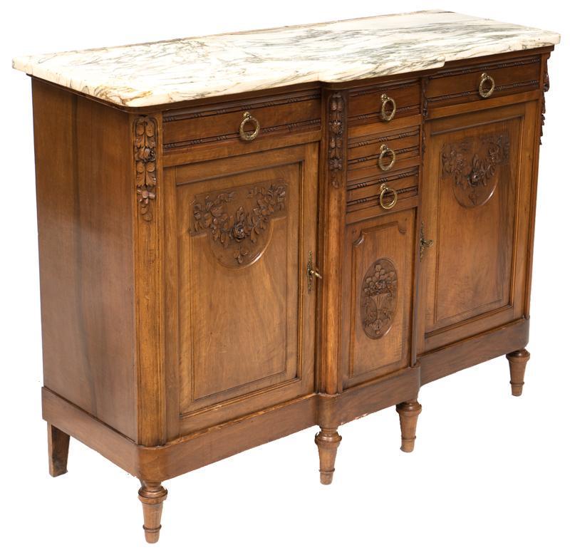 French Louis XV Marble Top Buffet (1 of 4)