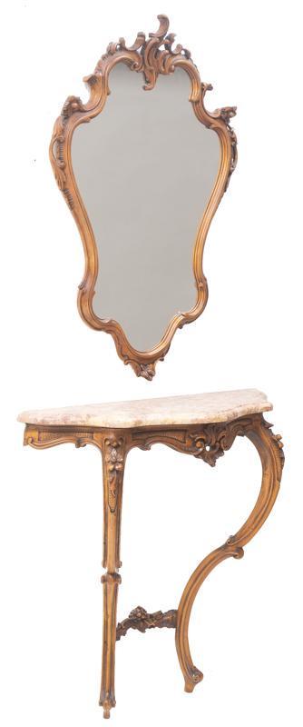 Louis XV Marble Top Console and Mirror (1 of 3)