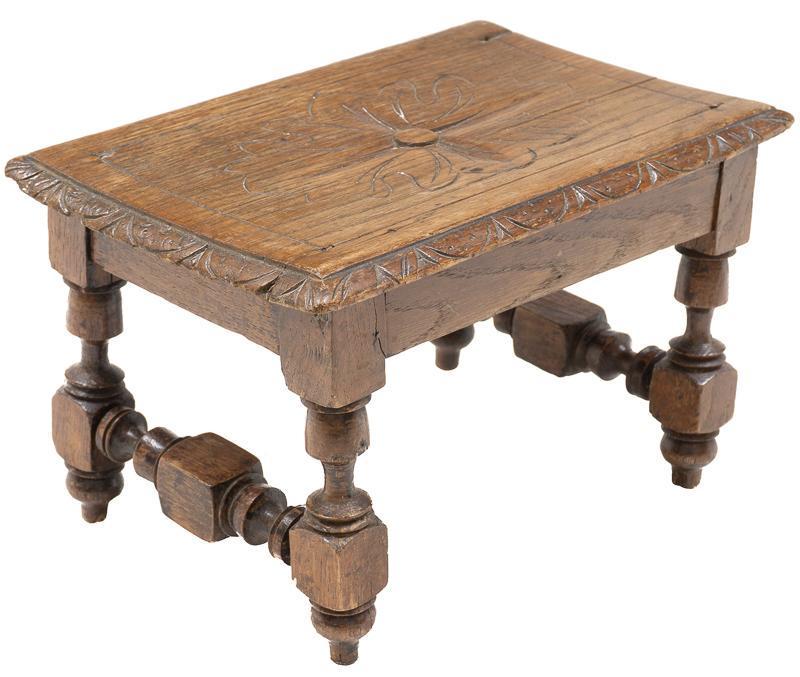 Rustic French Provincial Foot Stool (1 of 4)