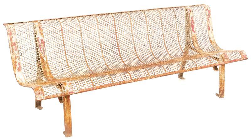 Vintage Metal Bus Bench (1 of 4)