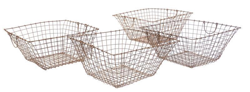 Lot of 4 Vintage Metal Harvest Baskets (1 of 3)