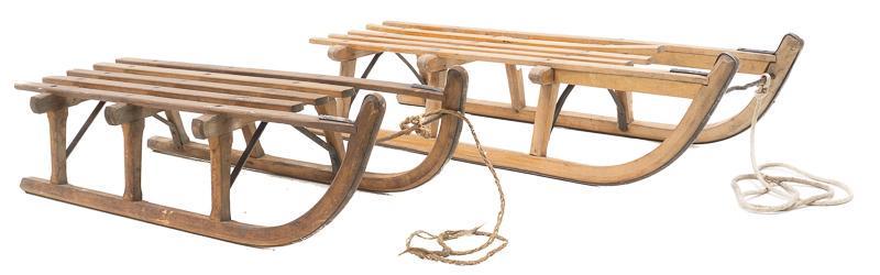 Pair of Vintage Wooden Sleds (1 of 4)