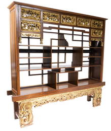 Vintage Carved Asian Etagere