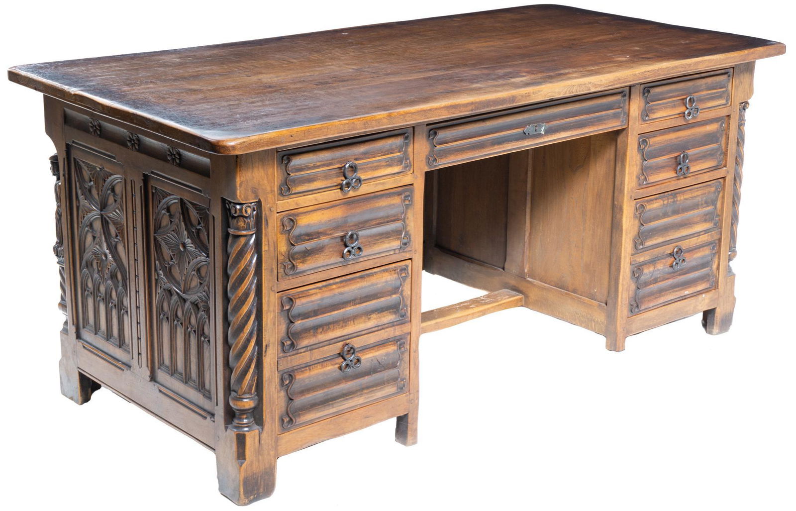 Carved Gothic Cathedral Desk (1 of 4)