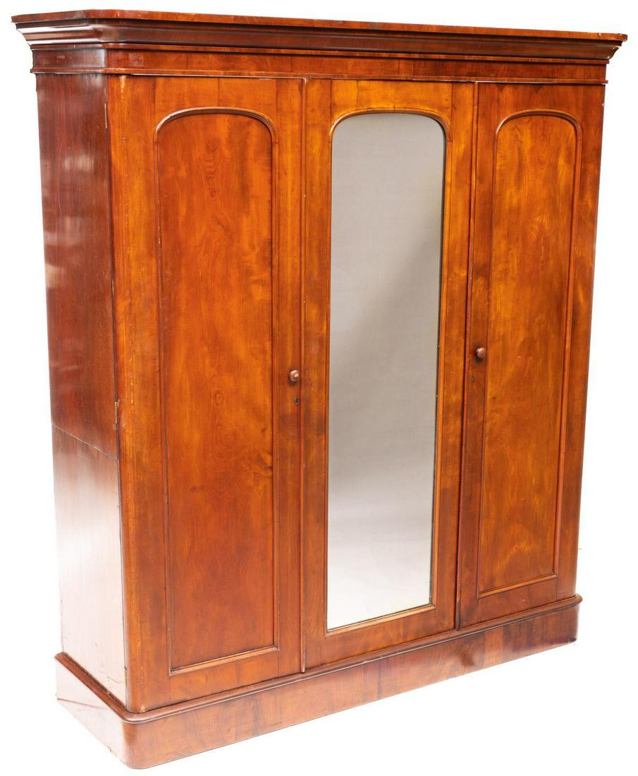 English Georgian Mirrored Mahogany Wardrobe (1 of 4)