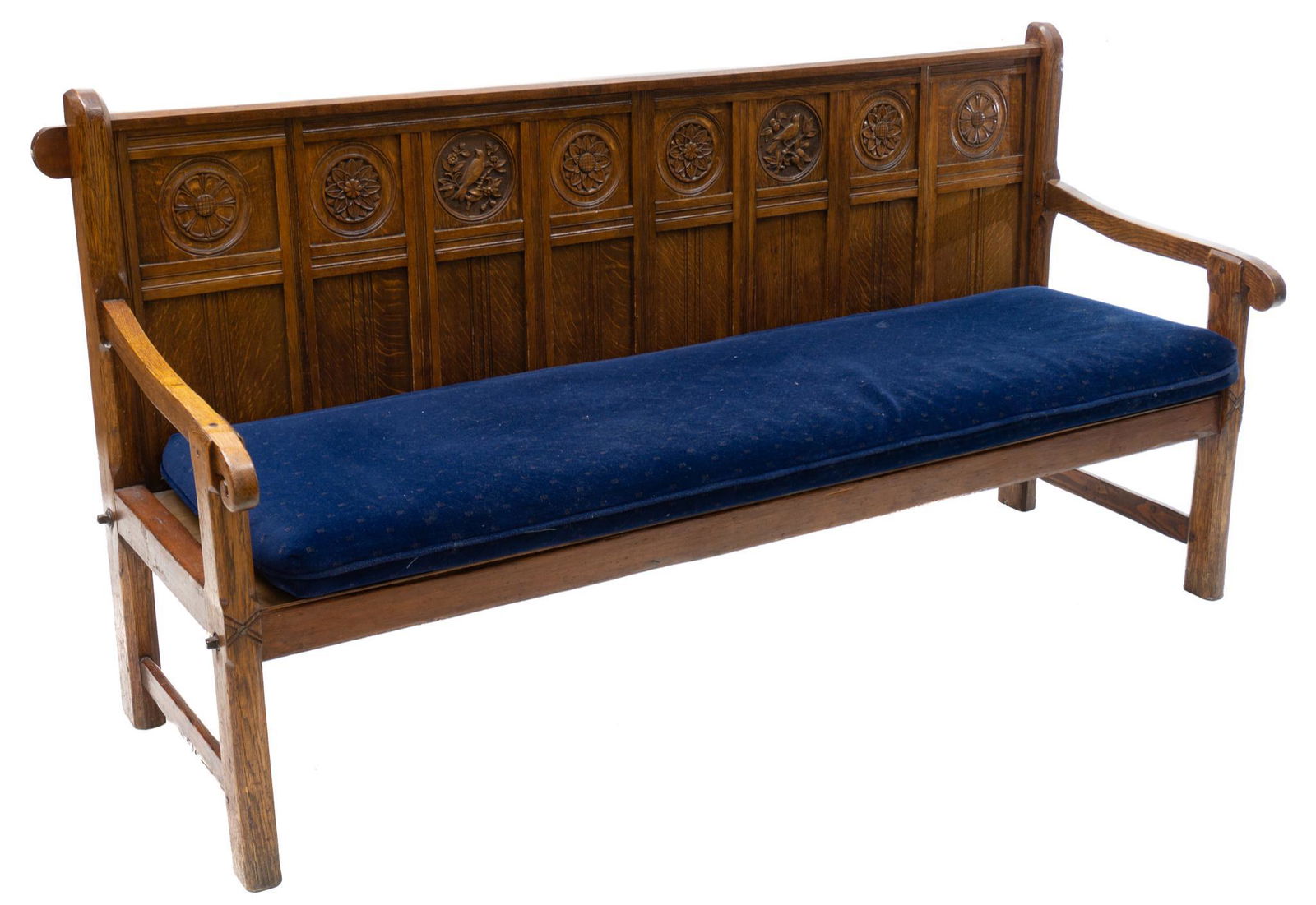 Carved Welsh Hallway Bench (1 of 3)
