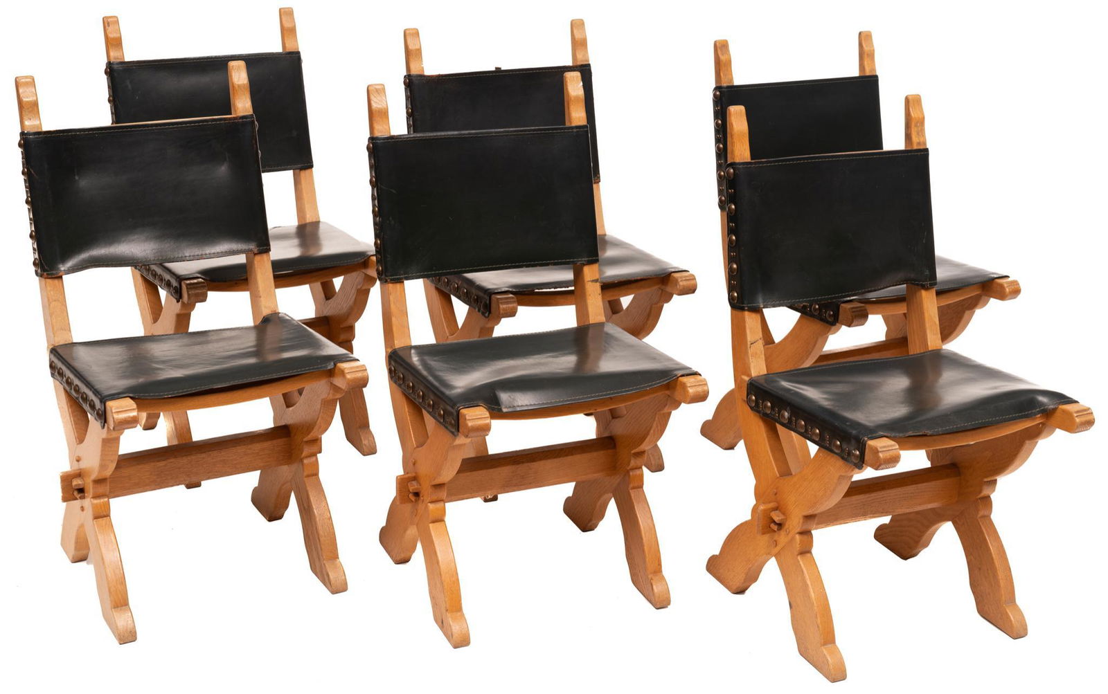 Set of 6 Spanish-Style Dining Chairs (1 of 3)