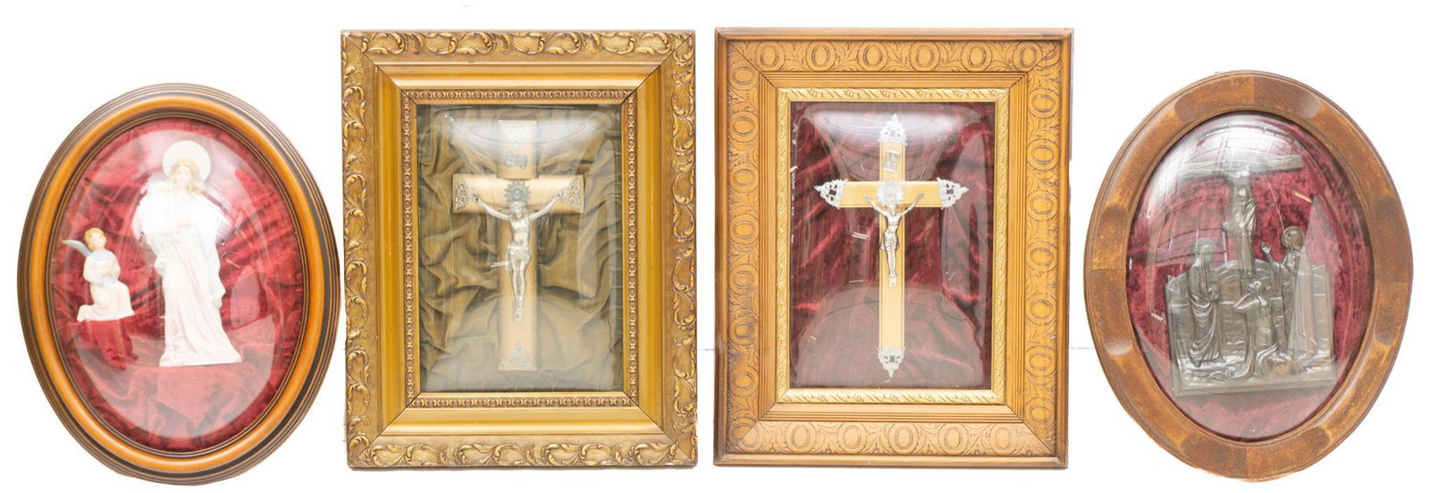 Set of 4 Framed Religious Crucifix (1 of 2)