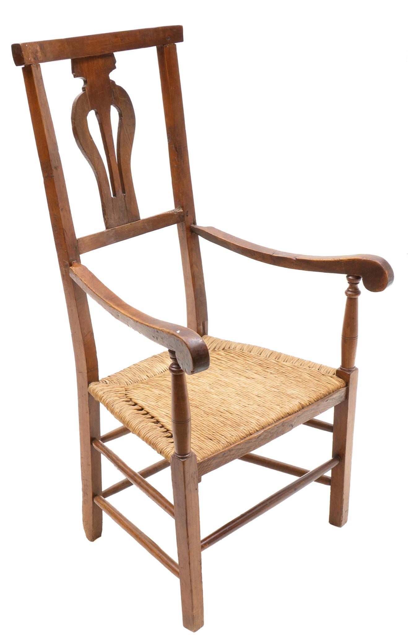Rustic Rush Seat Arm Chair (1 of 4)