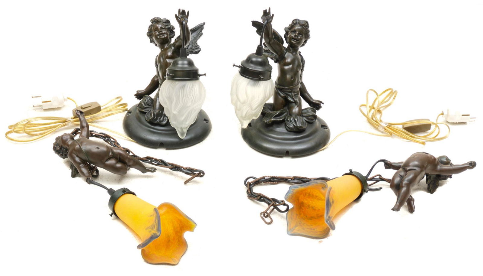 Lot of 4 French Cherub Sconces (1 of 4)