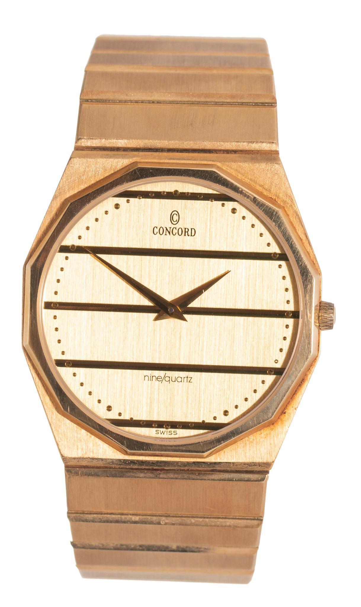 Concord C25 Royal Mariner 14k Gold Nine/Quartz Watch: Weight: 80.7 grams Includes: original box Provenance: Property from the living estate of businessperson and seventh-generation Texan GeorgiAnne Brochstein, on behalf of her late husband, passionate wa