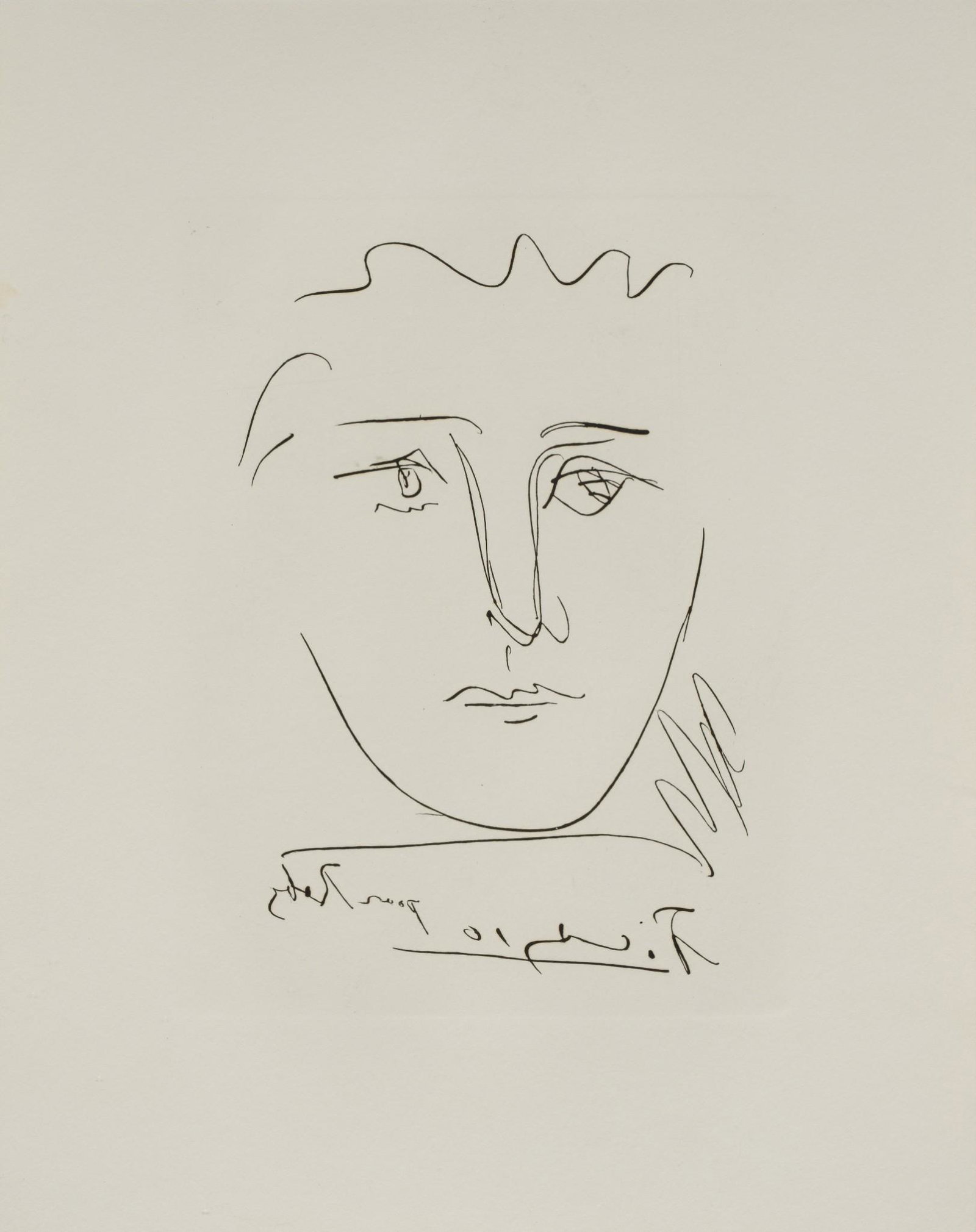 After Pablo Picasso (1881-1973), "L'Age de Soleil...: After Pablo Picasso (1881-1973), "L'Age de Soleil (Pour Roby)", 1950, printed c. 1968, etching, 8 x 10", signed in the plate Provenance: An Arlington, Texas collection Pablo Picasso is considered to b