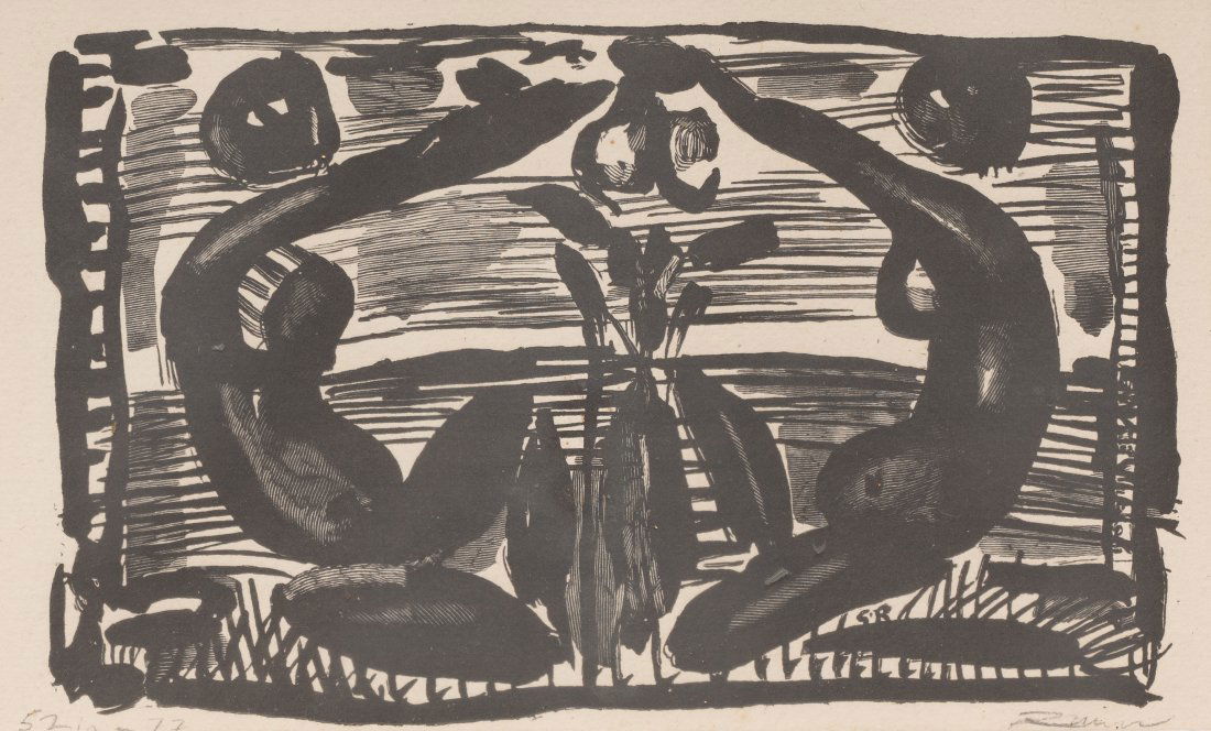 Georges Rouault (1871-1958), Abstract, Woodblock: Georges Rouault (1871-1958), Abstract, woodblock, sight: 5.5 x 8.5", frame: 12.5 x 15" Provenance: A San Antonio, Texas collection Georges Rouault was born on May 27, 1871 in Paris in a cellar to whic