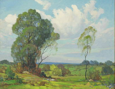 Dwight Clay Holmes (1900-1986), Texas Landscape, 1965: Dwight Clay Holmes (1900-1986), Texas Landscape, 1965, oil on canvas, 16 x 20 in. canvas size Dwight C. Holmes began his study of art early, in Galveston, his instructor there being W. L. Dodge. He