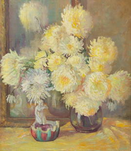 Adele Brunet (1871-1963), Floral Still Life: Adele Brunet (1871-1963), Floral Still Life, oil on canvas, 30 x 26.5 in. canvas size Adele Laure Brunet, born on August 10, 1871 in Austin, Texas, had early ambitions to be an artist. At the age