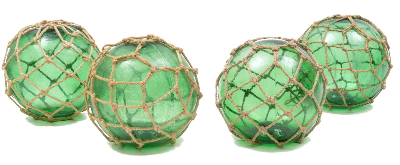 Lot of 4 Vintage Hand Blown Glass Nautical Floats (1 of 2)