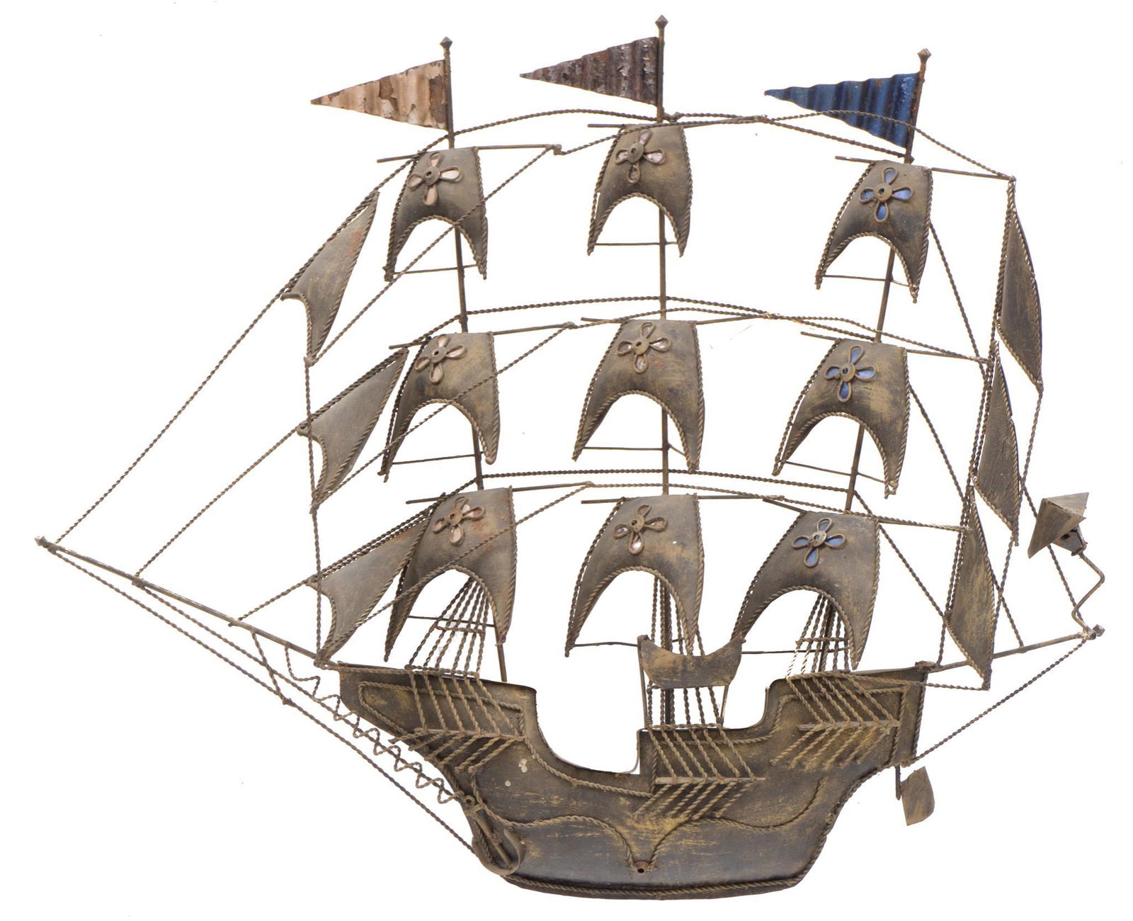 Vintage Metal Ship Wall Decor (1 of 3)