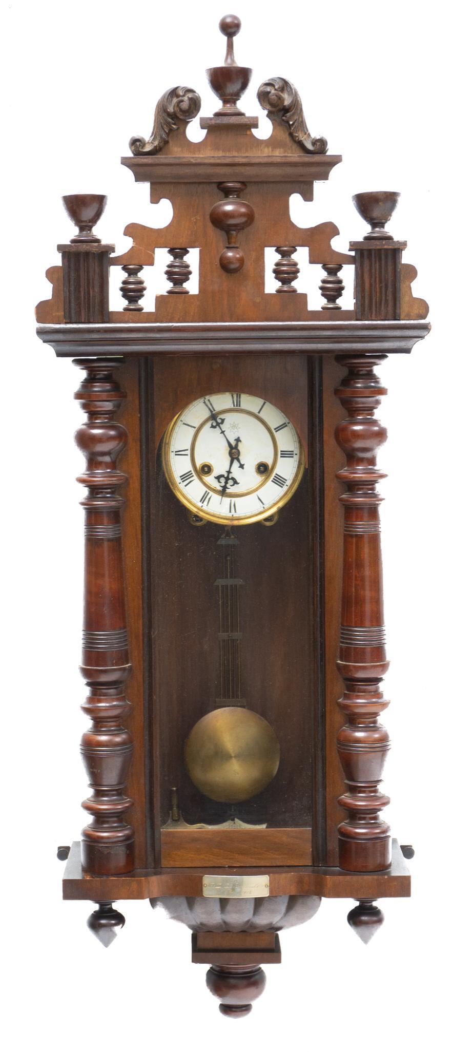 German-Style Carved Wall Hanging Clock (1 of 3)