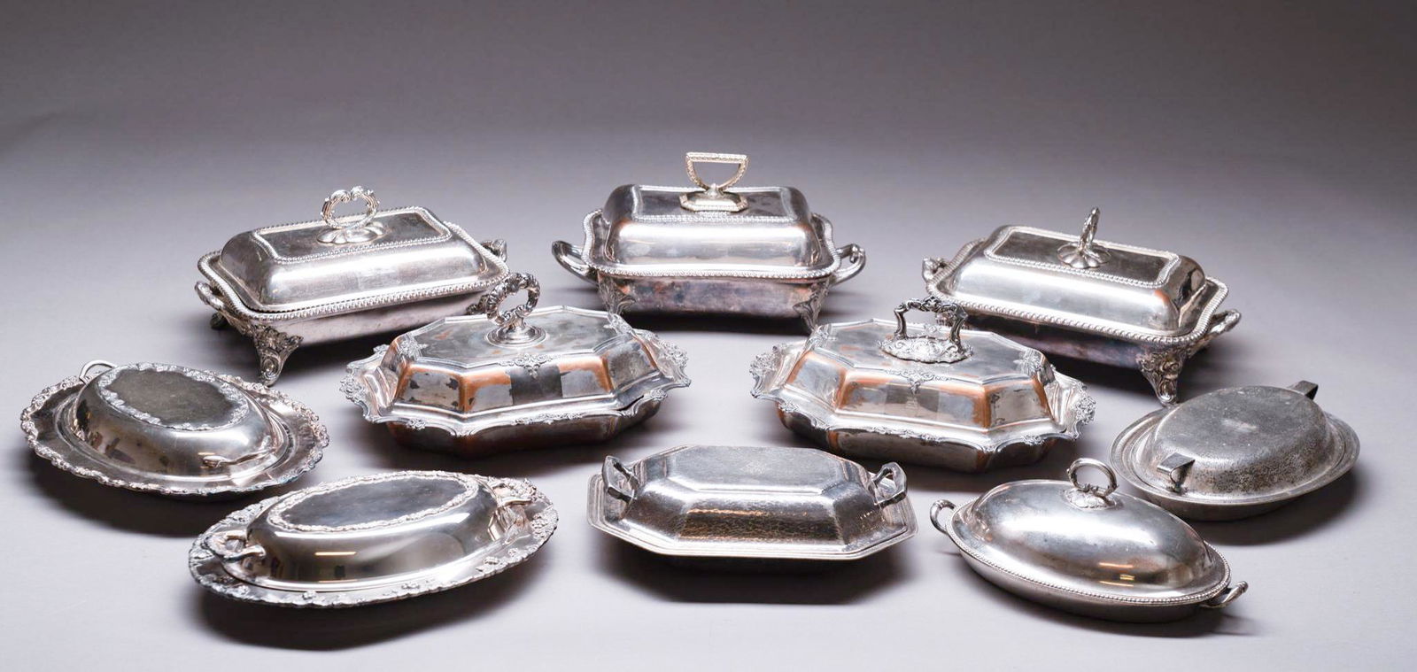Lot of 10 Victorian Silverplate Covered Dishes (1 of 6)