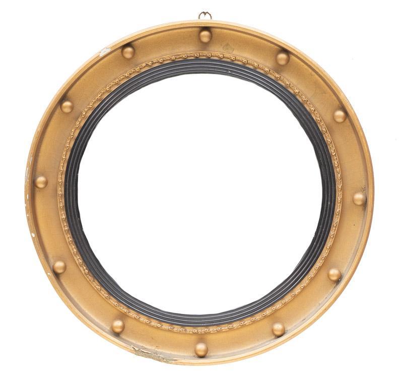 Mid-Century Porthole-Shaped Wall Hanging Mirror (1 of 2)