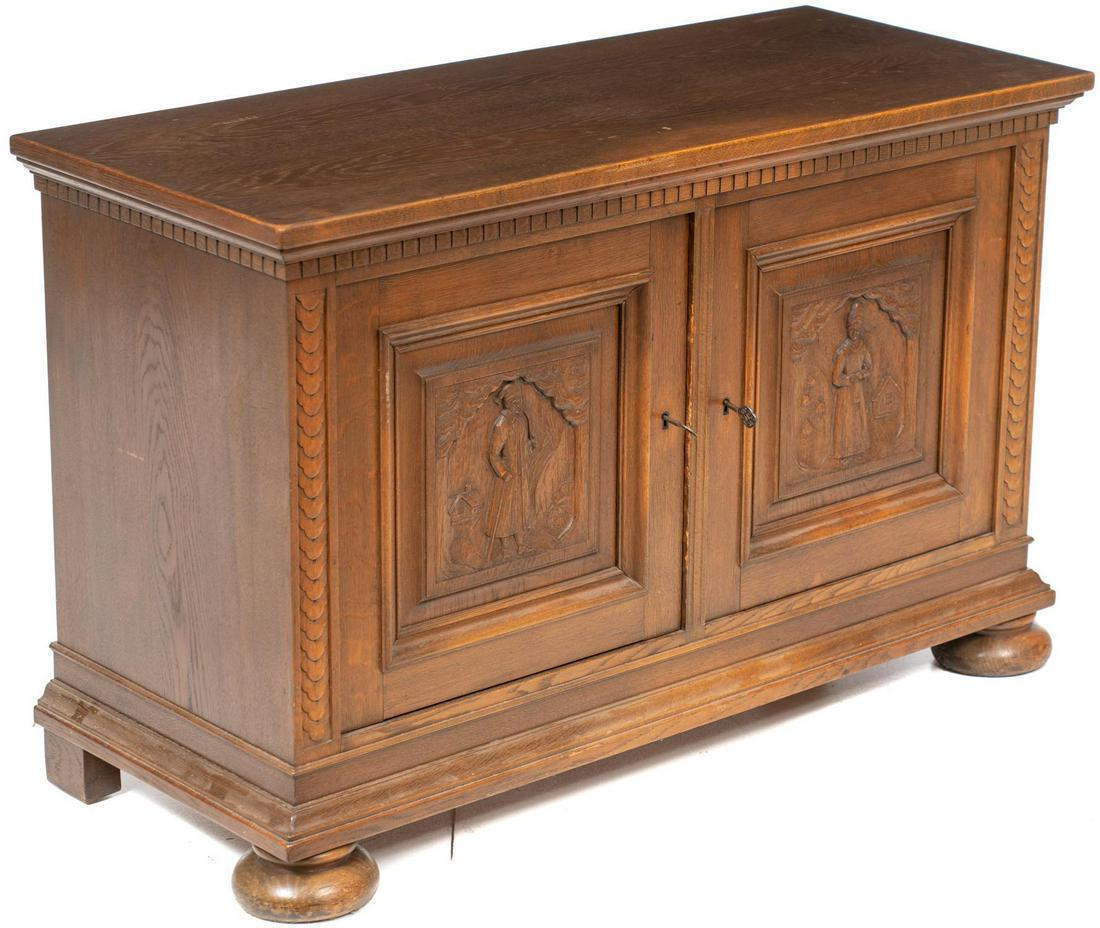 Carved Figural Dutch Cabinet (1 of 4)