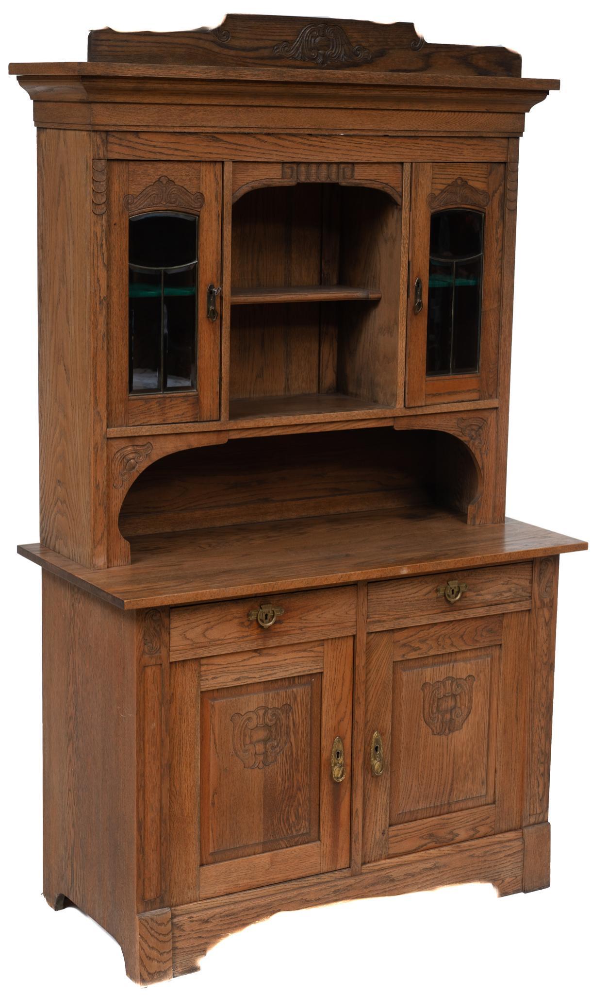 Rustic Leaded Glass Cabinet (1 of 4)