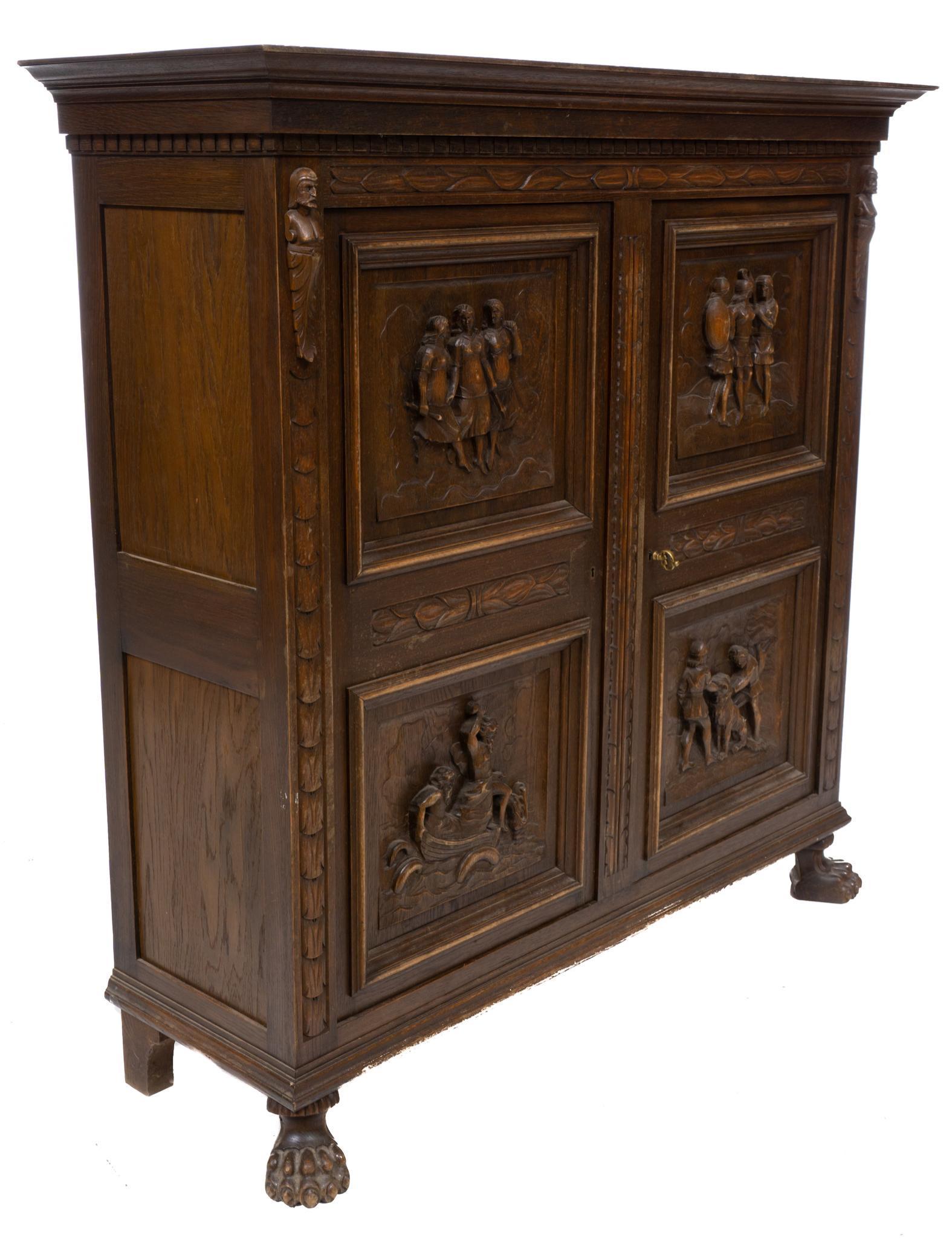 19th Century Heavily Carved Dutch Wardrobe (1 of 4)