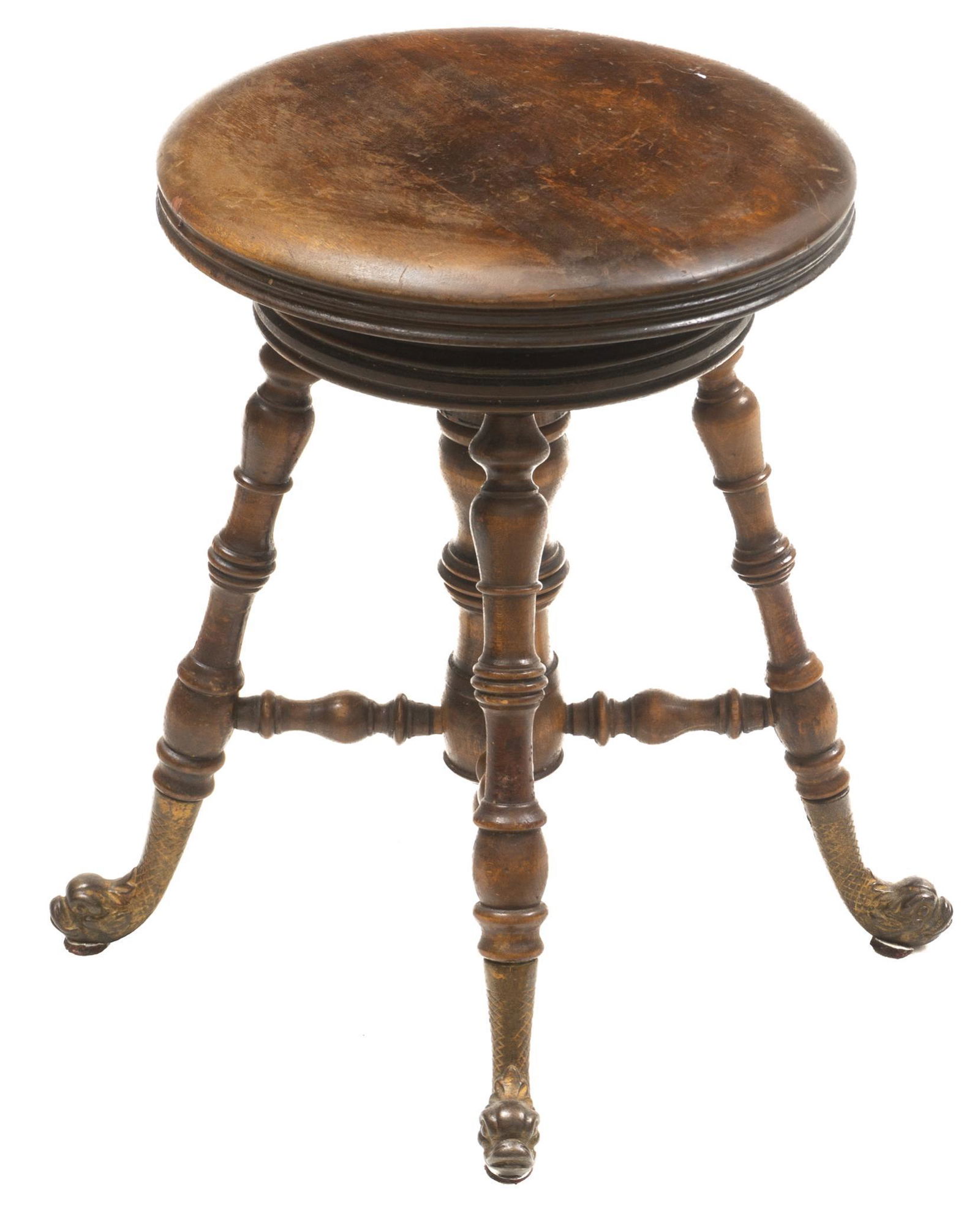 Early American-Style Claw and Ball Stool (1 of 3)