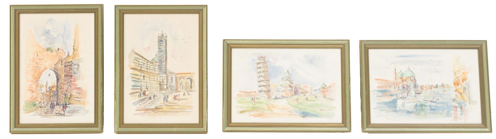 Italian Scenes, Set of 4, 1972, Ink and Watercolor (1 of 3)