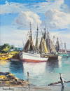 Jose Vives-Atsara (1919-2004),"Shrimp Boats", oil