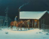 G. Harvey (b. 1933), "Back to the Bunkhouse", 1968, oil