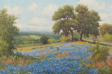 Porfirio Salinas (1910-1973), Bluebonnets, 20 x 30"