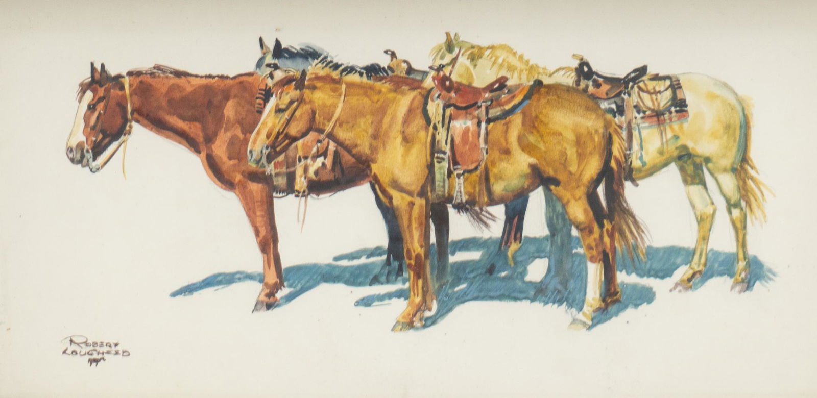 Robert Lougheed (1910-1982), "Rest Time", 1972: Robert Lougheed (1910-1982), "Rest Time", 1972, watercolor, 8 x 16", frame: 16.25 x 24.25" Provenance: The estate of Larry Castle (Oklahoma City, OK) 