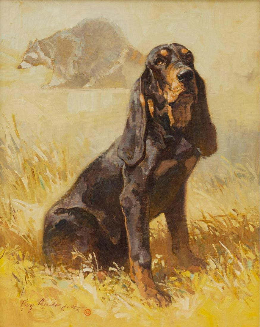 Roy Andersen (1930-2019), "Someday", 1984: Roy Andersen (1930-2019), "Someday", 1984, oil on canvas, 20 x 16", frame: 29.5 x 25.25" Known as a western painter, Roy Andersen did paintings of Crow, Cheyenne, and Apache Indians. He began his care