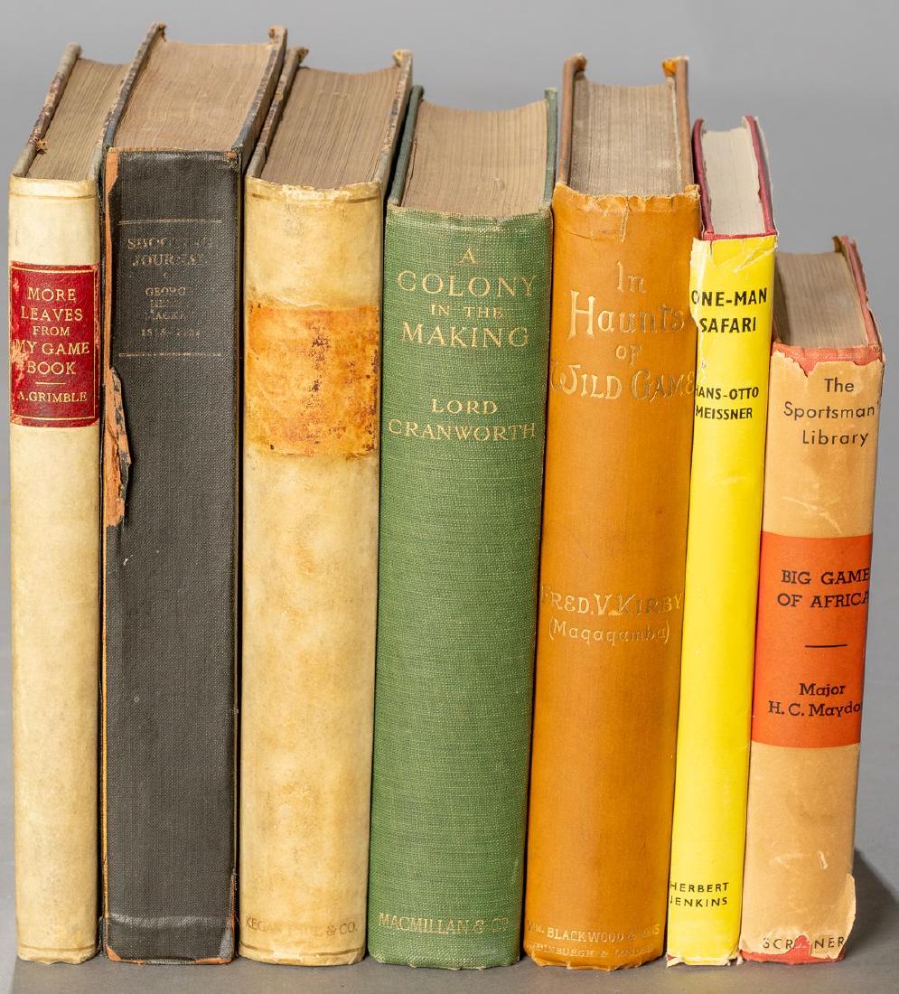 A Group of 7 Books on Safari: (1) Meissner, Hans-Otto. One-Man Safari. Translator: Noble, Robert. London: Herbert Jenkins, 1957. (2) Maydon, Maj. H.C..The Sportsman's Library Big Game of Africa. London: Philip Allen, 1935. Vo