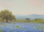 Porfirio Salinas (1910-1973), Bluebonnets, oil, 9 x 12"