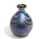 Lotton "Peacock" Art Glass Vase