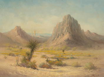 G. Harvey (1933-2017), "Desert Landscape", 1962, oil