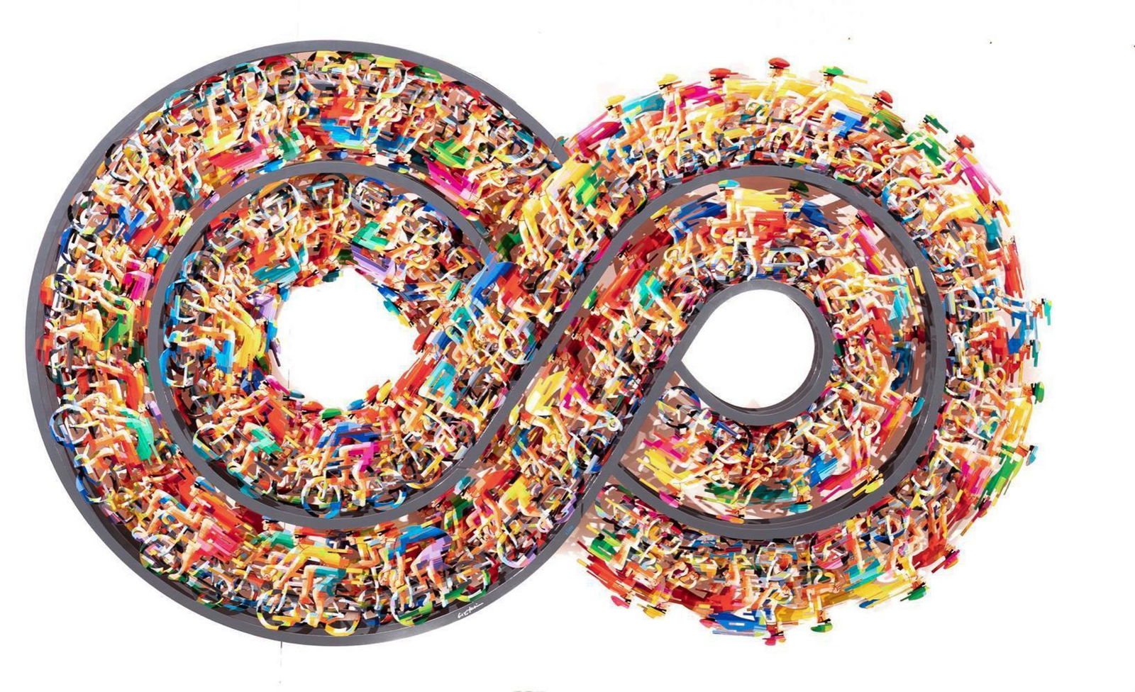 David Gerstein (.b 1944) "Infinity Tour", 2010: David Gerstein (b. 1944), "Infinity Tour", 2010, hand-painted on laser-cut steel, ed. 6/150, 37 x 63 x 6" David Gerstein is an Israeli painter and sculptor. Particularly interested in making work that