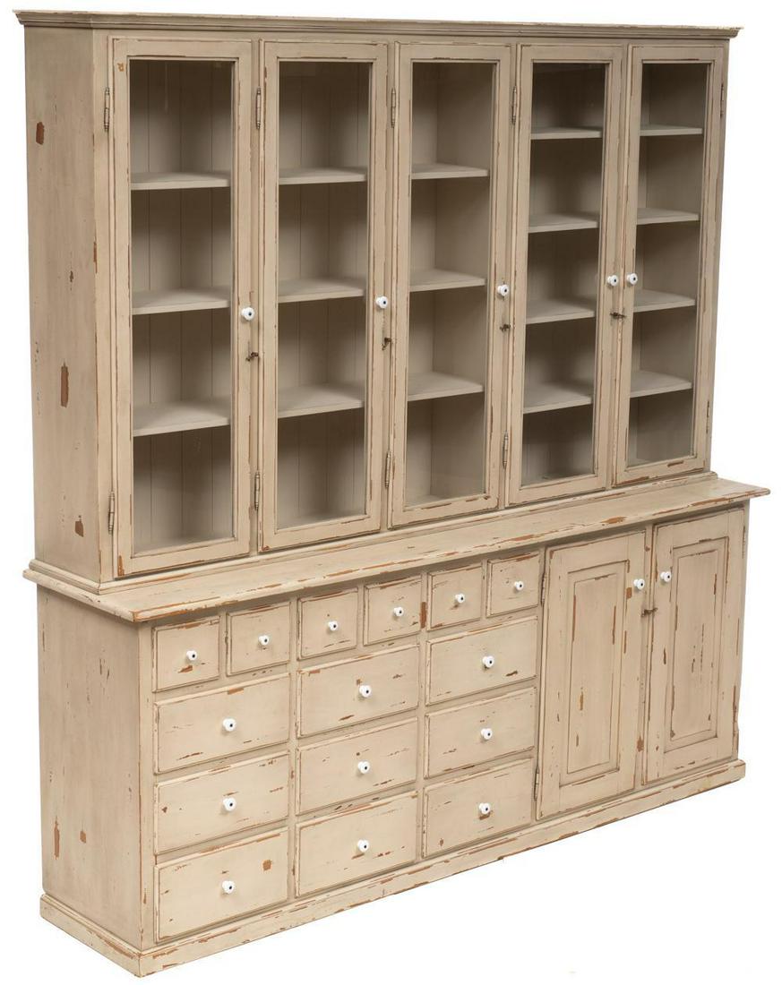 Painted Farmhouse Kitchen Stepback Cabinet (1 of 4)