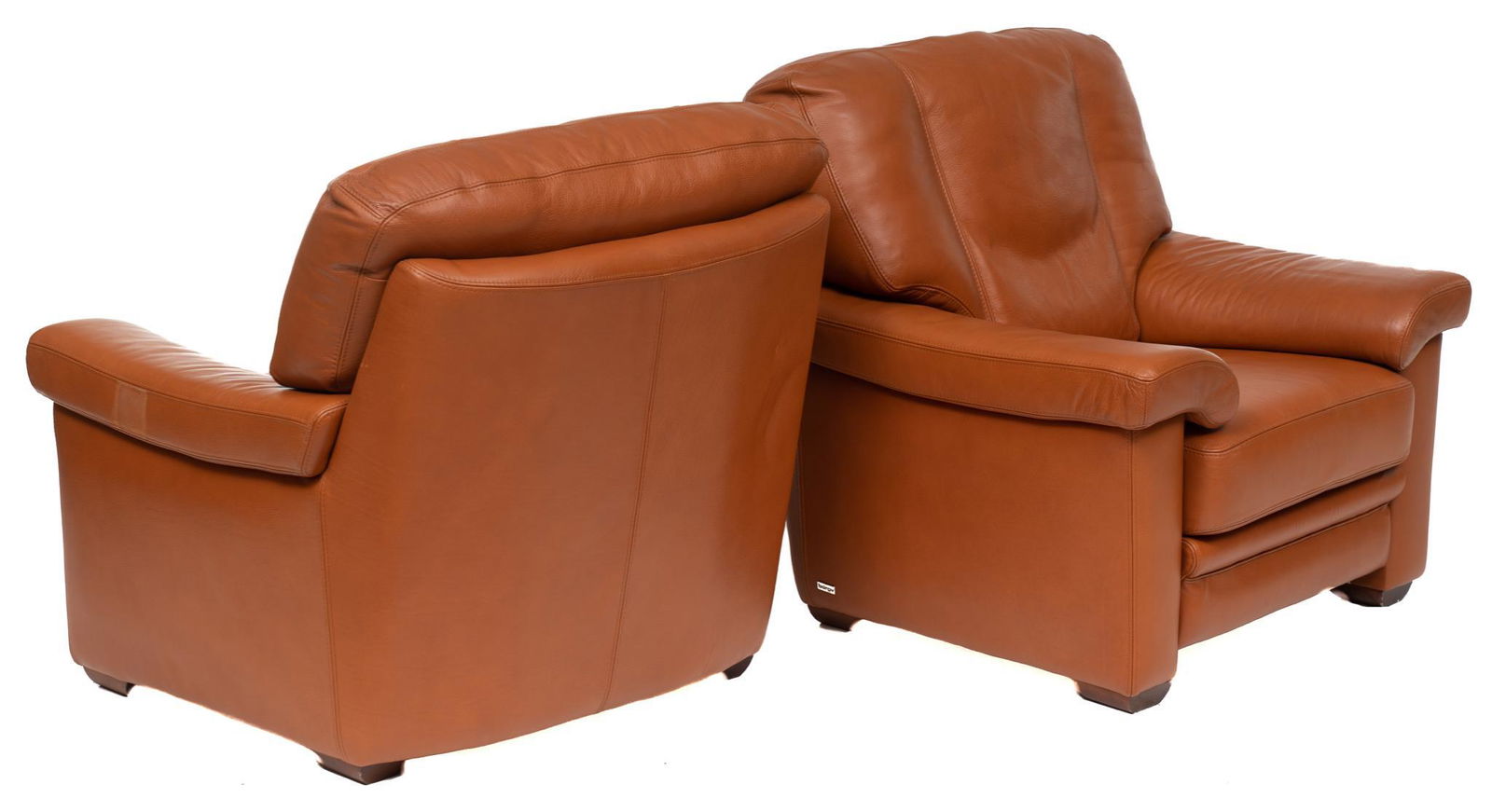 Pair of BUROV of Paris Leather Arm Chairs (1 of 4)