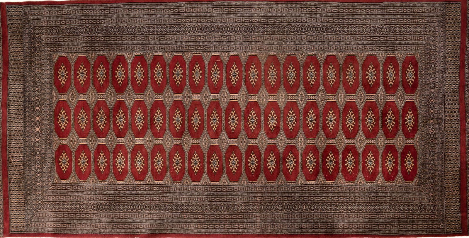 Handwoven Estate Rug, 11'6" x 5'10": Handwoven estate rug 11'6" x 5'10" State wide delivery is available for this item. Please email shipping@vogtauction.com or call 210-822-6155 for a quote. IN-HOUSE SHIPPING IS NOT AVAILABLE ON THIS