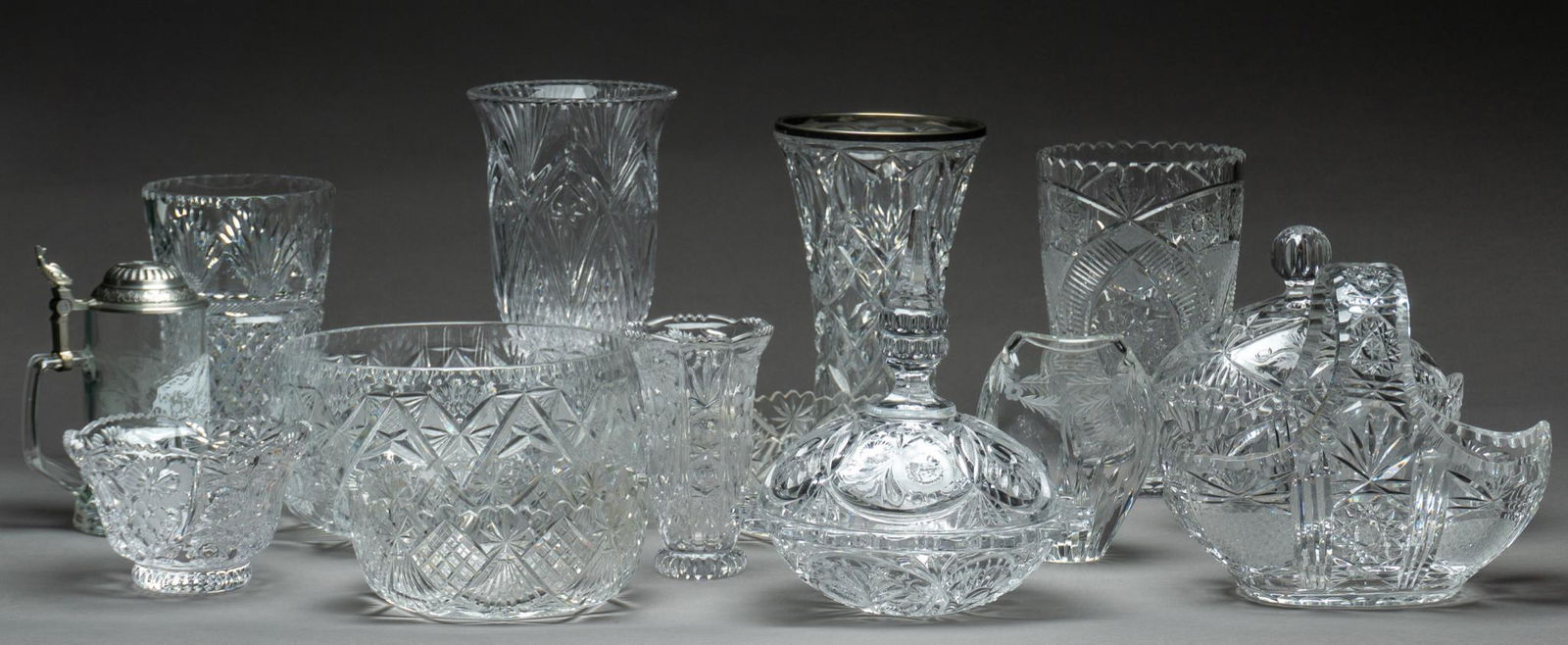 Set of 14 Cut Crystal, To Include German and Italian (1 of 3)