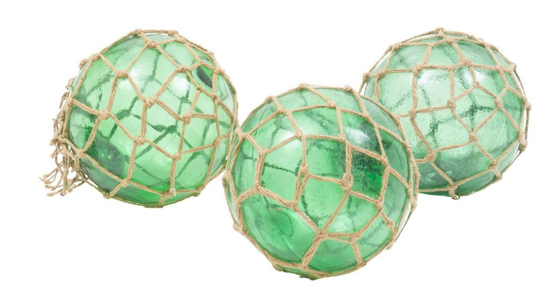 Lot of 3 Vintage Hand Blown Glass Nautical Floats (1 of 3)
