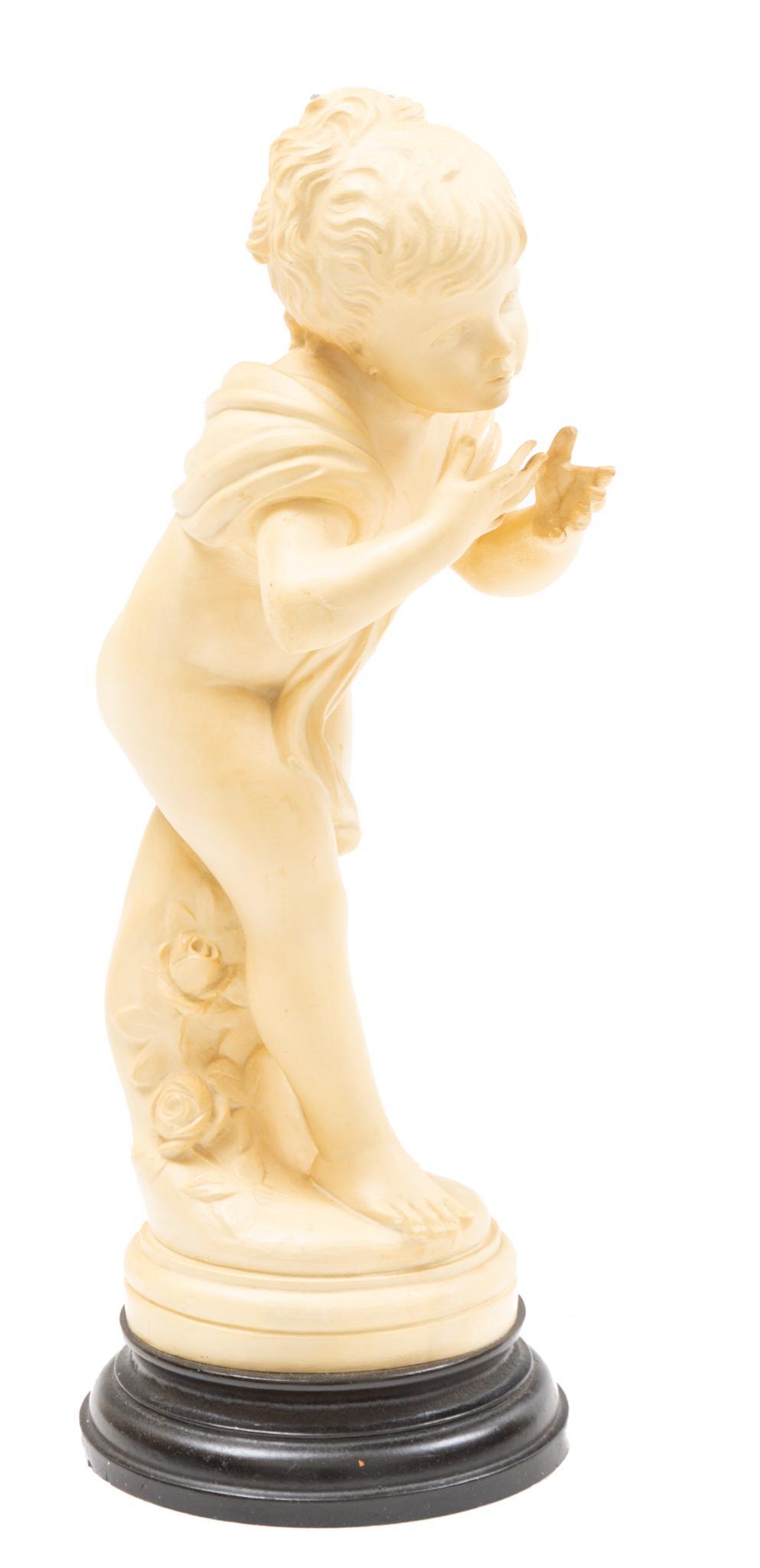 Vintage French Polystone Statue, Child (1 of 3)
