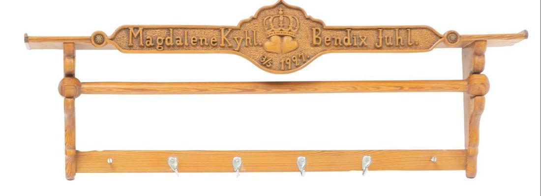 Vintage Danish Wooden Wall Rack (1 of 3)