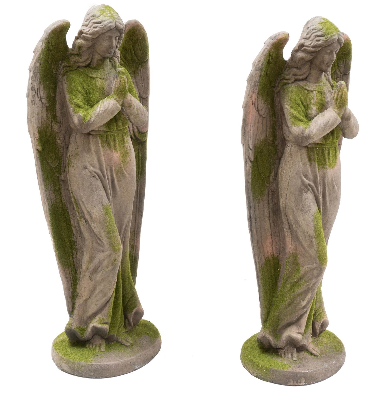 Pair of Plaster Angel Garden Statues (1 of 3)